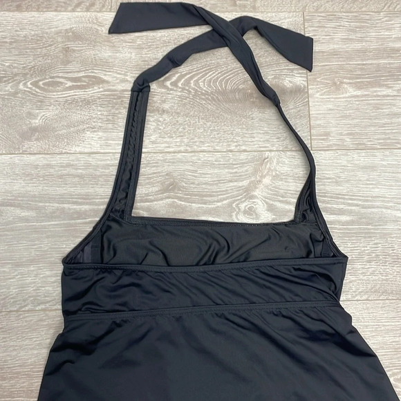 Lands’ End Black Swim Dress Underwire Halter Top Coverup Tankini Swimsuit 8P - Picture 8 of 15